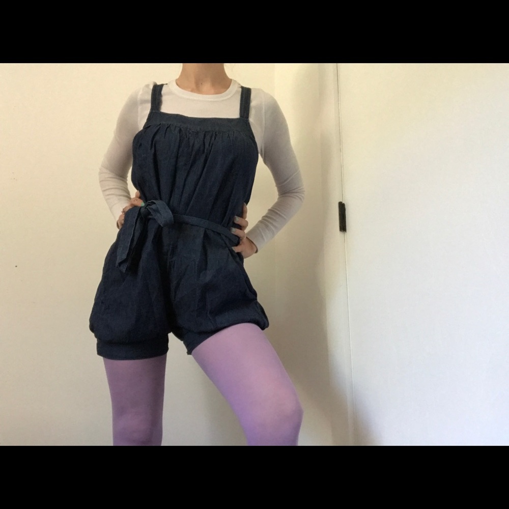Forever 21 Denim Style Shorts Romper - Picture 8 of 13
